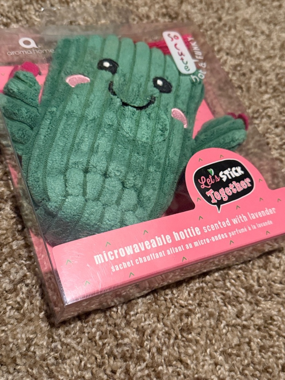 Aroma Home microwaveable hottie cactus w/lavender scent - NEW!